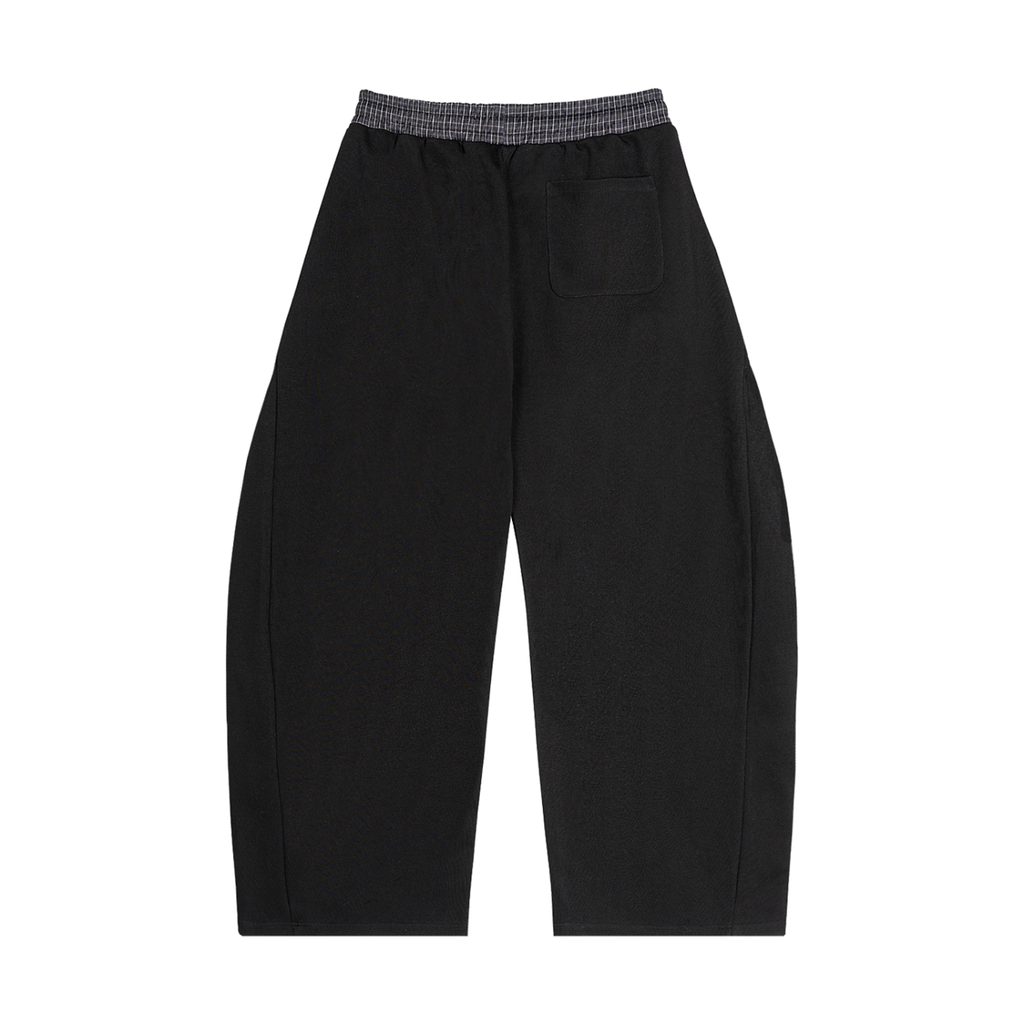 Icon Streetwear Plaid Waistband Barrel Sweatpants | Unisex Street Style